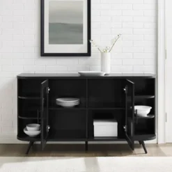 Mid-Century Modern Glass Double Door Curved Sideboard - Saracina Home 11 Mid-Century Modern Glass Double Door Curved Sideboard - Saracina Home -Saracina Home Shop GUEST 4fda4073 3ab4 4dc1 9d2b 29da563a6ed9