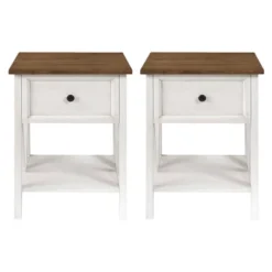 Set Of 2 Farmhouse Single Drawer V Frame Nightstands - Saracina Home -Saracina Home Shop GUEST 50285f74 c096 4646 942b 6ccbf5d3dde3