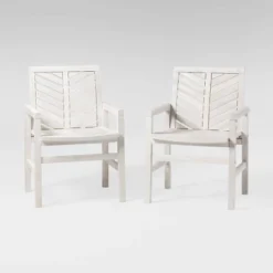2pk Slatted Chevron Acacia Wood Patio Chairs - Saracina Home -Saracina Home Shop GUEST 5219a918 e4d9 4e78 859d 992c4cdae25d
