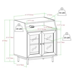 Fluted Glass Double Door Nightstand With USB Port - Saracina Home -Saracina Home Shop GUEST 522310c6 5a37 4d2b a1a1 802d0290778d