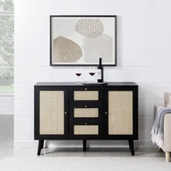 Modern Boho Wood And Rattan Storage Sideboard Black - Saracina Home -Saracina Home Shop GUEST 52f5e3ee 76b4 4a71 b8d9 41f7b184a080