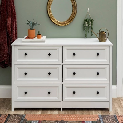Classic 6 Drawer Groove Dresser White - Saracina Home 3 Classic 6 Drawer Groove Dresser White - Saracina Home - Image 3