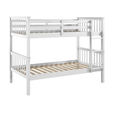 Twin Over Twin Solid Wood Mission Design Bunk Bed - Saracina Home 1 Twin Over Twin Solid Wood Mission Design Bunk Bed - Saracina Home