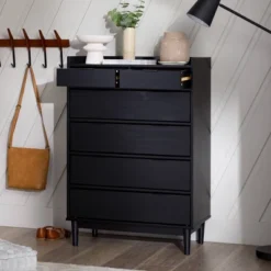 Mid-Century Modern Solid Wood 6 Drawer Vertical Dresser - Saracina Home 26 Mid-Century Modern Solid Wood 6 Drawer Vertical Dresser - Saracina Home -Saracina Home Shop GUEST 59498ed0 69d6 47e7 a8e6 18fcacc166e6