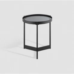 Modern Minimalist Tray Top Round Glass Side Table Black - Saracina Home 12 Modern Minimalist Tray Top Round Glass Side Table Black - Saracina Home -Saracina Home Shop GUEST 59ba750c 7740 47a0 aae3 0b5bc640ae7a