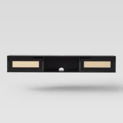 Modern Boho Floating TV Stand For TVs Up To 65" With Rattan Doors - Saracina Home -Saracina Home Shop GUEST 5c5da2f8 f207 45f0 8aa1 950d825c82f9