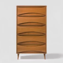 Mid-Century Modern Contoured 5 Drawer Chest Of Drawers - Saracina Home -Saracina Home Shop GUEST 5caa653a 811e 463e 86f8 f53ad4b36c6e
