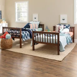 Twin Over Twin Transitional Cottage Solid Pine Bunk Bed Walnut - Saracina Home 8 Twin Over Twin Transitional Cottage Solid Pine Bunk Bed Walnut - Saracina Home -Saracina Home Shop GUEST 5d387518 9553 4862 a964 b55e6299999e