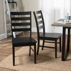 Set Of 2 Wood Ladder Back Dining Chair Black - Saracina Home 9 Set Of 2 Wood Ladder Back Dining Chair Black - Saracina Home -Saracina Home Shop GUEST 5e596d37 5e02 4d7d 82a4 af2fe52260b2
