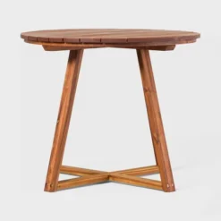 Saracina Home 36" Modern Acacia Slatted Round Outdoor Dining Table -Saracina Home Shop GUEST 5eed473a 17d8 4ae1 95b0 aa8fa8fb2113