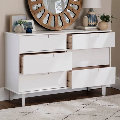 Mid-Century Modern Groove Wood 6 Drawer Dresser - Saracina Home 5 Mid-Century Modern Groove Wood 6 Drawer Dresser - Saracina Home - Image 5