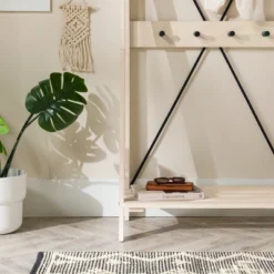 68" Solid Wood X Back Angled Hall Tree White Wash - Saracina Home 17 68" Solid Wood X Back Angled Hall Tree White Wash - Saracina Home -Saracina Home Shop GUEST 5f3d0d73 a646 48be b127 d033415e486f