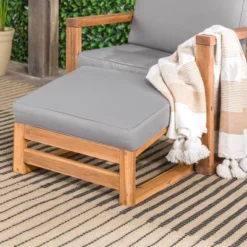 Galia 2pc Square Leg Acacia Wood Chair And Ottoman With Cushions - Brown - Saracina Home 23 Galia 2pc Square Leg Acacia Wood Chair And Ottoman With Cushions - Brown - Saracina Home -Saracina Home Shop GUEST 60c10f7d 5b45 4211 b4ed 7da57de1baff