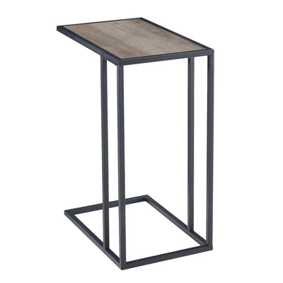 23" Modern Rectangle Two-Tone C Side Table With Metal Base - Saracina Home 5 23" Modern Rectangle Two-Tone C Side Table With Metal Base - Saracina Home - Image 5