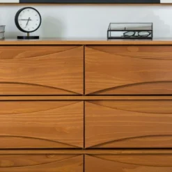 Mid-Century Modern Contoured 6 Drawer Dresser - Saracina Home -Saracina Home Shop GUEST 61f25de7 0b62 4672 91e0 e130fd8e5839