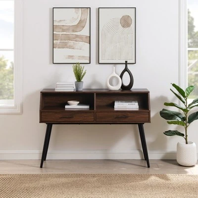 Modern 2 Drawer Angled Console Table - Saracina Home 8 Modern 2 Drawer Angled Console Table - Saracina Home - Image 8