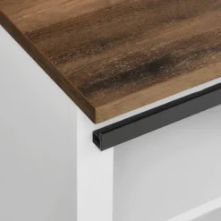 48" Transitional Sliding Barn Door Wood Bench White/Rustic Oak - Saracina Home -Saracina Home Shop GUEST 6676a183 4d1a 454c b6ab f9fb464a2509