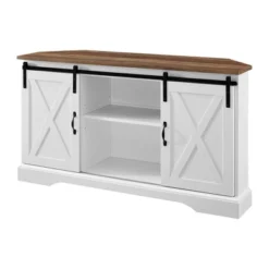 Robinson Rustic Transitional Sliding Barn Door Corner TV Stand For TVs Up To 58" - Saracina Home 31 Robinson Rustic Transitional Sliding Barn Door Corner TV Stand For TVs Up To 58" - Saracina Home -Saracina Home Shop GUEST 67875fe5 1b80 4a57 9cd4 83ad80e97ef9
