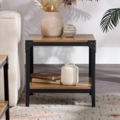 Set Of 2 Benny Urban Industrial Angle Iron Side Tables - Saracina Home -Saracina Home Shop GUEST 6787a235 c482 4325 8c73 2cb21fa3a98b