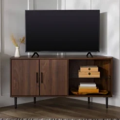 Contemporary Corner TV Stand For TVs Up To 55" Dark Walnut - Saracina Home 23 Contemporary Corner TV Stand For TVs Up To 55" Dark Walnut - Saracina Home -Saracina Home Shop GUEST 685cd0fc fad2 488e b81b 039d9f9dd8f6