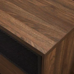 Modern Industrial Metal Mesh Sliding Door TV Stand For TVs Up To 80" Dark Walnut - Saracina Home 9 Modern Industrial Metal Mesh Sliding Door TV Stand For TVs Up To 80" Dark Walnut - Saracina Home -Saracina Home Shop GUEST 68bc1676 6051 4e86 8632 b35c64b611e6