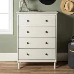 Stiva Classic Mid-Century Modern Vertical 4 Drawer Dresser - Saracina Home -Saracina Home Shop GUEST 68d4ecb8 3e27 43b1 b59e edd78e340610