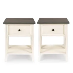 Set Of 2 Farmhouse Single Drawer V Frame Nightstands - Saracina Home -Saracina Home Shop GUEST 69c1cb7f c5f8 45c8 a09a c17d10dc02f9