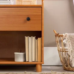 Katie Transitional Tray Top 1 Drawer Solid Wood Nightstand Caramel - Saracina Home -Saracina Home Shop GUEST 6b787175 d26a 4d00 aeac 9a25fd3267e3