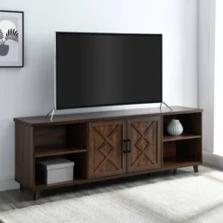 Whitton Modern Transitional Geometric 2 Door TV Stand For TVs Up To 80" - Saracina Home -Saracina Home Shop GUEST 6d58e79b 2c87 4a80 8dc9 d8c05956e8b7
