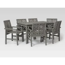 7pc Slatted Chevron Acacia Patio Dining Set - Saracina Home -Saracina Home Shop GUEST 6e586955 cdb3 42a6 b92d 73b8e77d8e6a