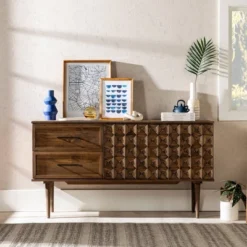 58" Modern Boho Solid Pine Wood Closed Storage Sideboard Brown - Saracina Home 31 58" Modern Boho Solid Pine Wood Closed Storage Sideboard Brown - Saracina Home -Saracina Home Shop GUEST 6fc518f2 7d29 4514 bcef 8e238c410e73