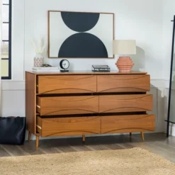 Mid-Century Modern Contoured 6 Drawer Dresser - Saracina Home -Saracina Home Shop GUEST 6fead62f 7409 4ab1 a4ea 29860158a949