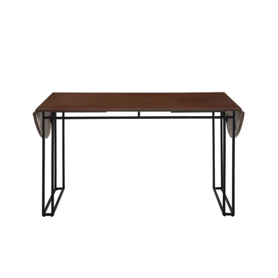 71" Phyllis Modern Drop Leaf Dining Table Walnut - Saracina Home 1 71" Phyllis Modern Drop Leaf Dining Table Walnut - Saracina Home
