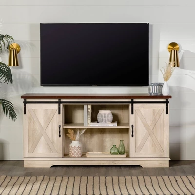 Modern Transitional Sliding Barndoor TV Stand For TVs Up To 65"- Saracina Home 15 Modern Transitional Sliding Barndoor TV Stand For TVs Up To 65"- Saracina Home - Image 15