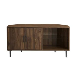 Contemporary Corner TV Stand For TVs Up To 55" Dark Walnut - Saracina Home 25 Contemporary Corner TV Stand For TVs Up To 55" Dark Walnut - Saracina Home -Saracina Home Shop GUEST 7166d9c9 2175 4acc 998e a0a2a5ad4d69