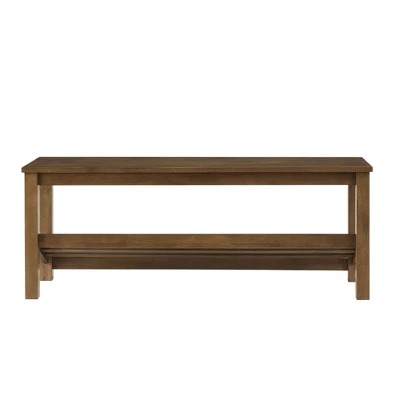 Modern Farmhouse Solid Wood Shoe Storage Entry Bench Rustic Oak - Saracina Home 4 Modern Farmhouse Solid Wood Shoe Storage Entry Bench Rustic Oak - Saracina Home - Image 4