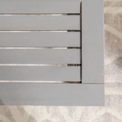 Ravenscroft Modern Boho Acacia Wood Slat Top Outdoor Dining Bench - Gray Wash - Saracina Home 8 Ravenscroft Modern Boho Acacia Wood Slat Top Outdoor Dining Bench - Gray Wash - Saracina Home - Image 8
