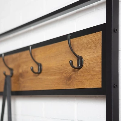 72" Urban Farmhouse Mixed Material Hall Tree - Saracina Home 6 72" Urban Farmhouse Mixed Material Hall Tree - Saracina Home - Image 6