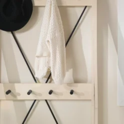 68" Solid Wood X Back Angled Hall Tree White Wash - Saracina Home 15 68" Solid Wood X Back Angled Hall Tree White Wash - Saracina Home -Saracina Home Shop GUEST 78968422 3a86 4771 9a4e 0ef03d7daf18