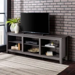 Transitional 6 Cubby Wood Open Storage Wood TV Stand For TVs Up To 80"- Saracina Home 20 Transitional 6 Cubby Wood Open Storage Wood TV Stand For TVs Up To 80"- Saracina Home -Saracina Home Shop GUEST 79e53a3c 9e15 40b4 ae14 2a20944d3dac