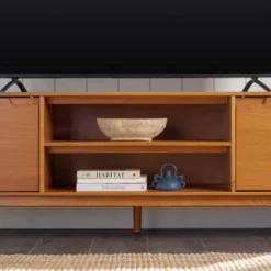Solid Wood Mid-Century Modern TV Stand For TVs Up To 80" - Saracina Home -Saracina Home Shop GUEST 7b8f78dc b7ab 4f0a bbb2 79db23e31b3a