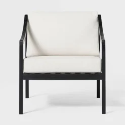 Saracina Home Mid-Century Modern Slatted Outdoor Acacia Arm Chair With Cushion 12 Saracina Home Mid-Century Modern Slatted Outdoor Acacia Arm Chair With Cushion -Saracina Home Shop GUEST 7cf345e7 21e6 40c3 919e b797a68681bf