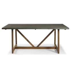 72" Solid Wood Trestle Dining Table - Saracina Home