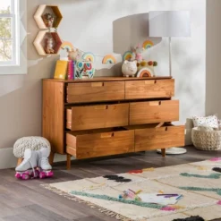 Mid-Century Modern Groove Wood 6 Drawer Dresser - Saracina Home 37 Mid-Century Modern Groove Wood 6 Drawer Dresser - Saracina Home -Saracina Home Shop GUEST 7faaf4e0 3bb4 4268 99ad 0f6342d872ce