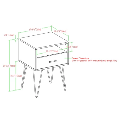 Amal Modern Single Drawer Hairpin Leg Nightstand - Saracina Home 12 Amal Modern Single Drawer Hairpin Leg Nightstand - Saracina Home - Image 12