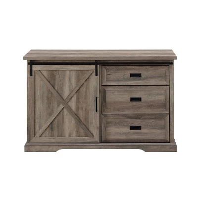Orson Transitional Sliding X Barn Door Sideboard With 3 Drawers - Saracina Home 6 Orson Transitional Sliding X Barn Door Sideboard With 3 Drawers - Saracina Home - Image 6