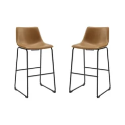 Set Of 2 Laslo Modern Upholstered Faux Leather Barstools - Saracina Home -Saracina Home Shop GUEST 8c012d75 c1e7 4c2d ab6f 6bef4ed84c65