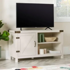 Clarabelle Rustic Industrial Barn Door TV Stand For TVs Up To 50" - Saracina Home -Saracina Home Shop GUEST 8f45b338 5fa3 461e 96a4 5d56a043e426