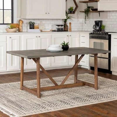 72" Solid Wood Trestle Dining Table - Saracina Home 3 72" Solid Wood Trestle Dining Table - Saracina Home - Image 3