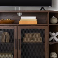 Corner TV Stand For TVs Up To 55" With Metal Mesh Doors - Saracina Home -Saracina Home Shop GUEST 90874f44 7a56 4e2e 9a74 aef7d9c18351